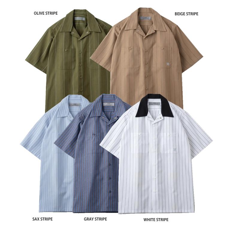 BLUCO ブルコ 半袖 ワークシャツ 半袖ワークシャツ 143-21-108 0108 STANDARD WORK SHIRT S/S 半袖シャツ メンズ 無地 ストライプ 送料無料｜under-throw｜14