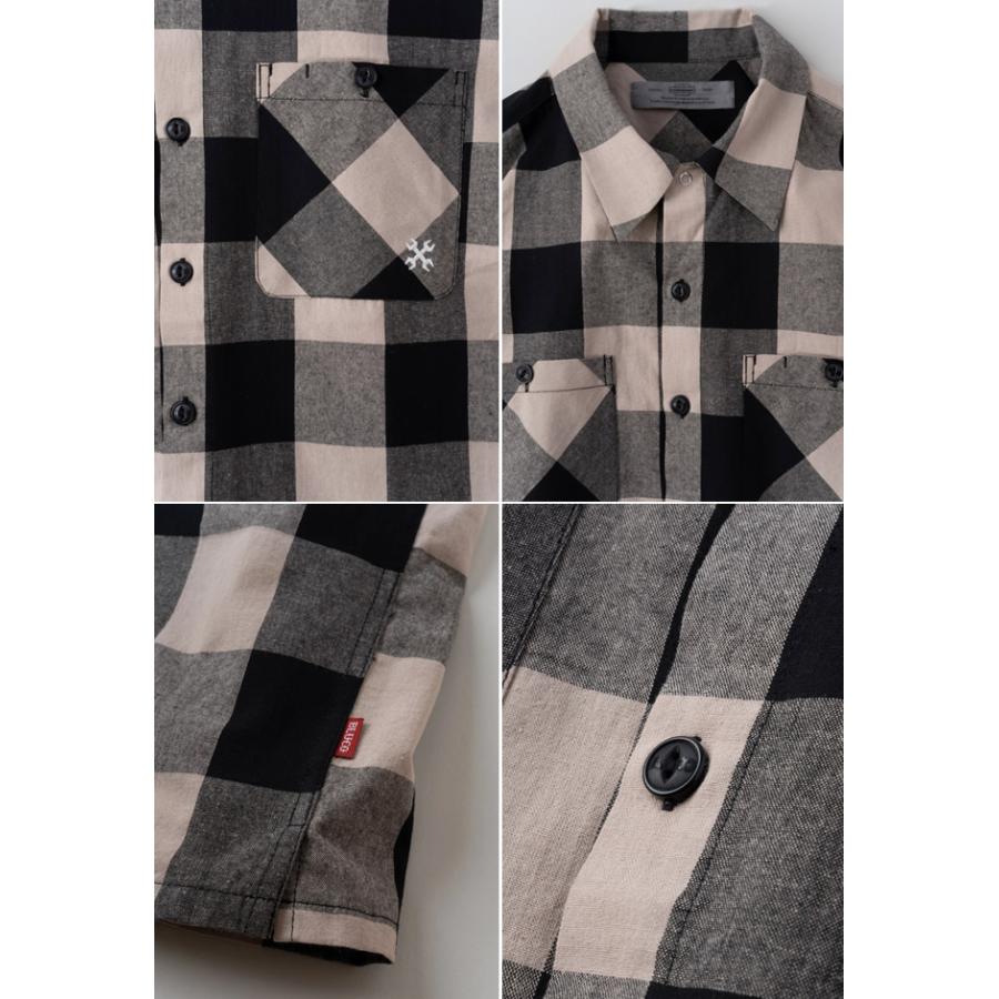 BLUCO ブルコ ワークシャツ バッファローチェック 143-21-003 BAFFALO CHECK WORK SHIRT S/S 半袖シャツ メンズ 送料無料｜under-throw｜06