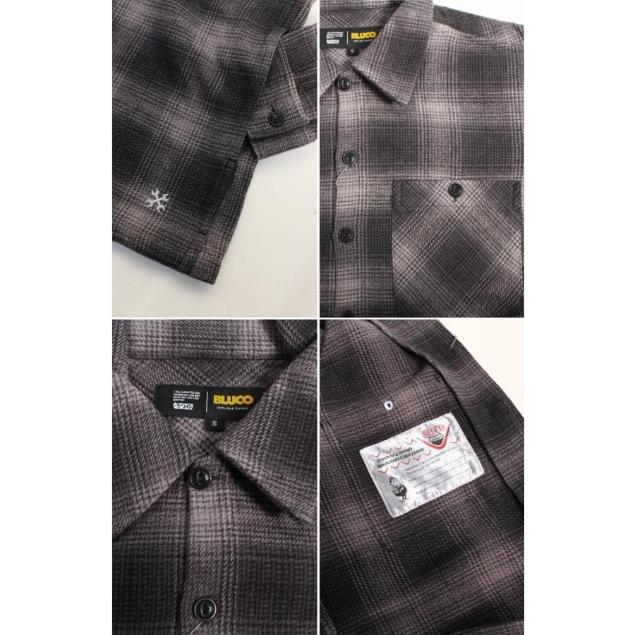 BLUCO（ブルコ） セール ネルシャツ オンブレチェック メンズ 長袖