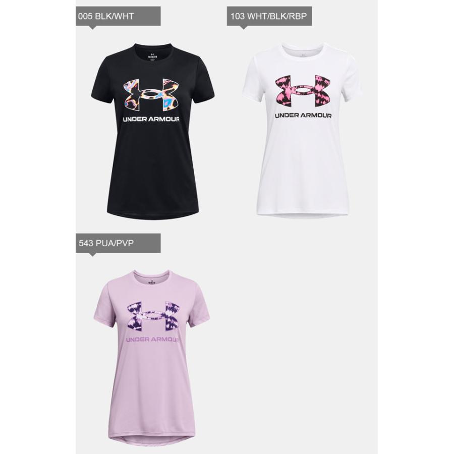 ネコポス アンダーアーマー ジュニア Tシャツ 半袖 丸首 UA テック プリント ビッグロゴ ショートスリーブ シャツ ルーズ 吸汗速乾 ...