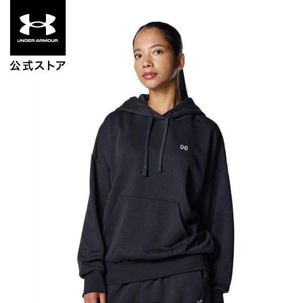 (取寄) アンダーアーマー レディース ライバル フリース オーバーサイズ クルー Under Armour women Rival Fleece Oversized Crew White/Black UNDER ARMOUR（アンダーアーマー） 【30％OFF】公式 ウィメンズ UA