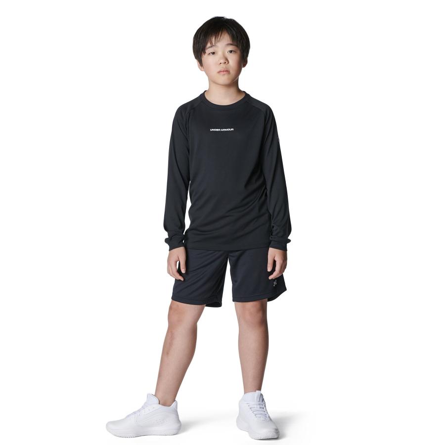 公式 アンダーアーマー UNDER ARMOUR キッズ UAゾーン メッシュショーツ Basketball ハーフパンツ バスパン ショートパンツ 半ズボン バスケ 6010341 ブラック | UNDER ARMOUR | 02
