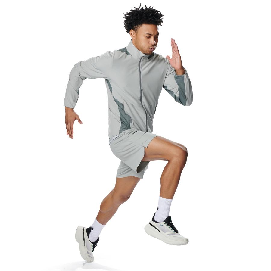 46アンダーアーマー◆MTR2736 ジャンパー 上着 XLグレーx黄緑系 撥水 UNDER ARMOUR（アンダーアーマー） 【30％OFF】公式 メンズ UAライト