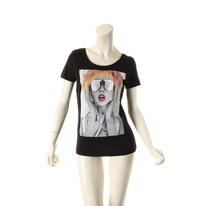 NO COMMENT PARIS ノーコメントパリ 【Japan Limited】T-SHIRT L-CREW punk hair{NC-TL.LTN18-BLK-AGS}