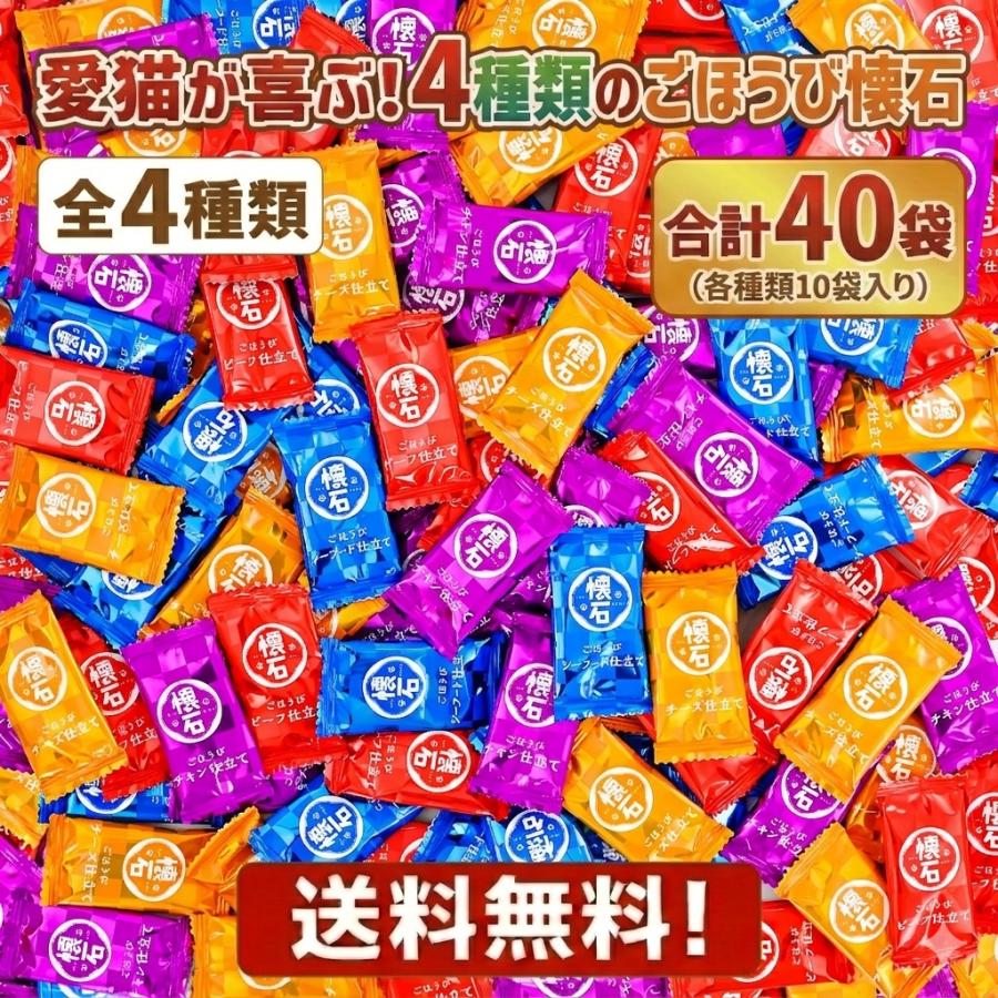 懐石ごほうび詰め合わせ 合計40袋（4種類×各10袋）】 シーフード ビーフ チキン チーズ ペット