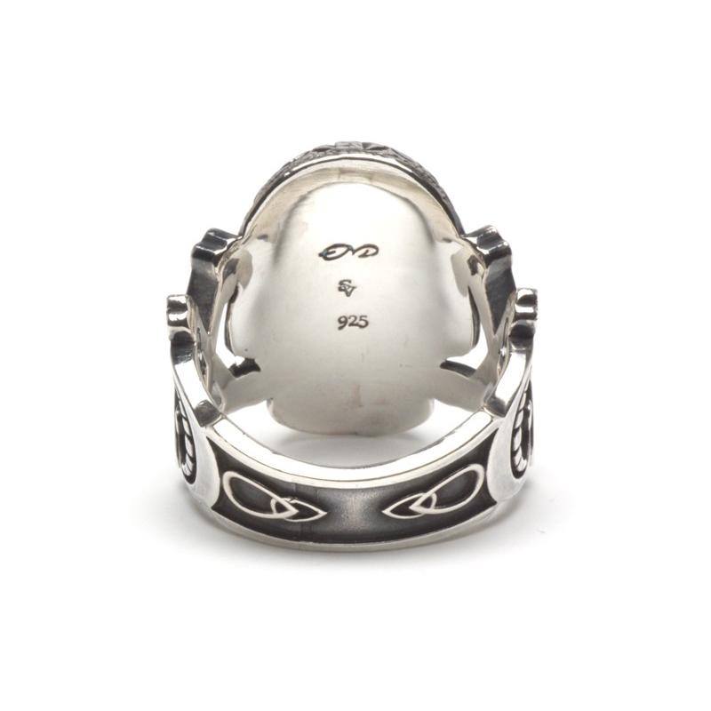 END CUSTOM JEWELLERS EDWARD SKULL RING w/sapphire リング