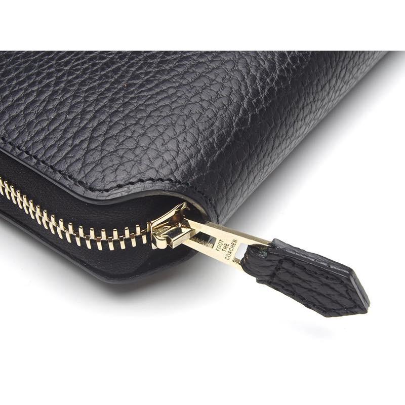 foot the coacher フットザコーチャー LONG ZIP WALLET BLACK