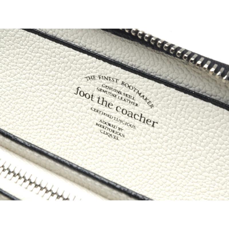 フットザコーチャー☆フルジップロングウォレット☆財布☆黒＆アイボリー☆極美品 foot the coacher（フットザコーチャー） LONG ZIP WALLET BLACK WHITE