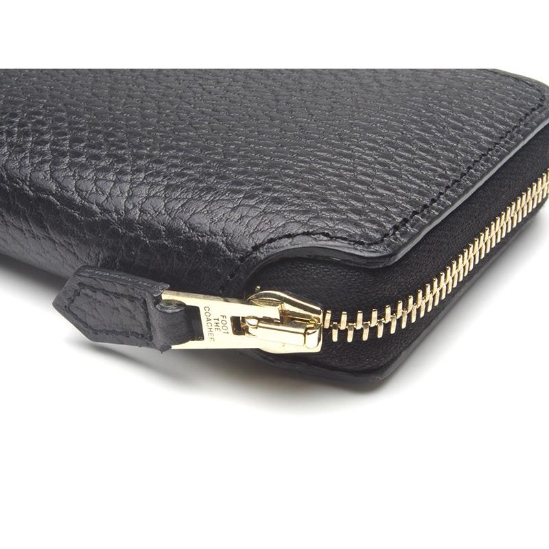 foot the coacher フットザコーチャー SHORT ZIP WALLET BLACK
