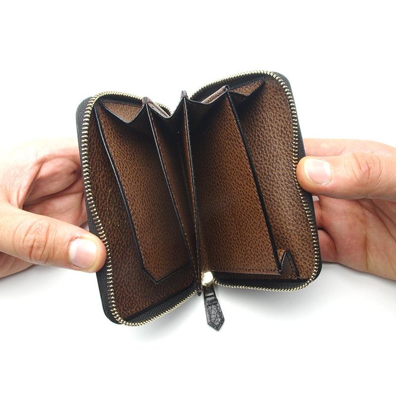 foot the coacher フットザコーチャー SHORT ZIP WALLET BLACK