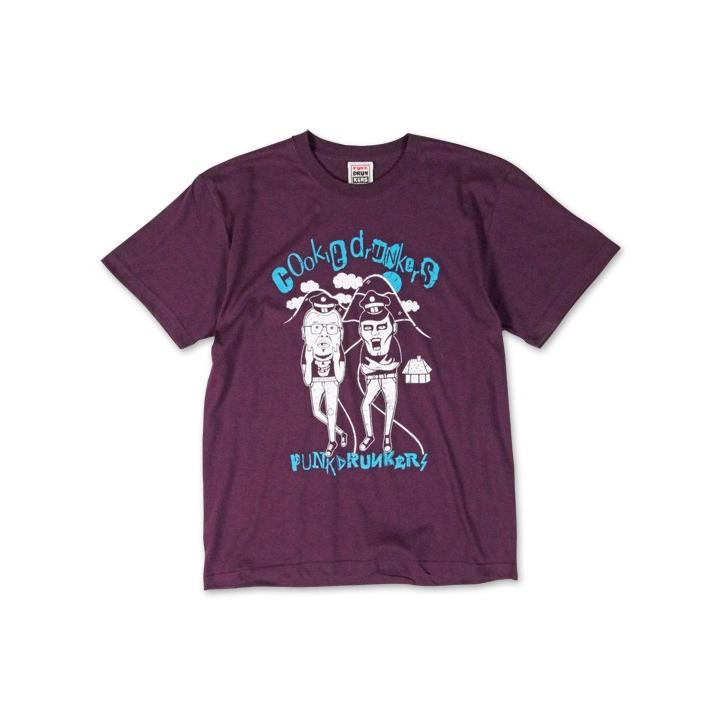 PUNK DRUNKERS -  XL くっきーランド 刺繍Tシャツ えんじ 赤 PUNK DRUNKERS - XL くっきーランド 刺繍Tシャツ えんじ 赤 8-2