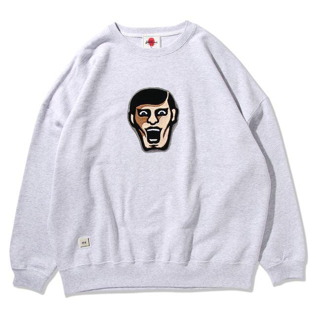 PUNK DRUNKERS あいつ手振り刺繍BIGスウェット PUNK DRUNKERS パンクドランカーズ [PDSxO.K.]あいつ手振り刺繍BIG