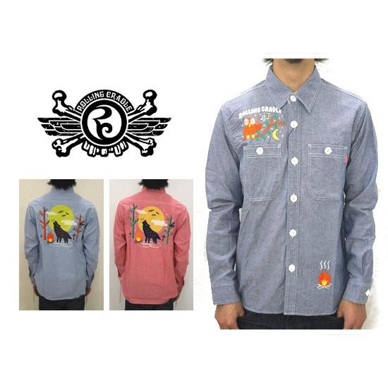 セール50%オフ　ROLLING CRADLE　ローリングクレイドル BARK AT THE MOON CHAMBRAY SHIRT 長袖シャツ｜undertaker