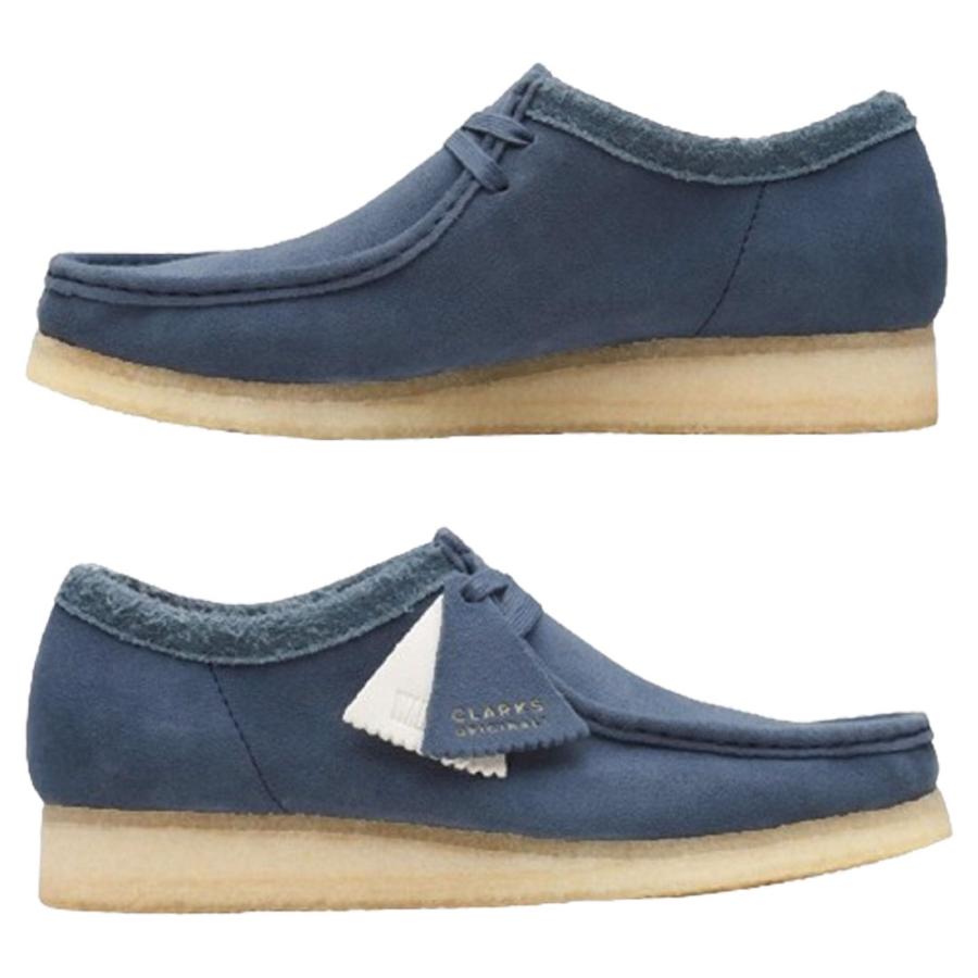 CLARKS(クラークス)ワラビー モカシン シューズ スタンダード クレープソール スエード ブルー カジュアル メンズ WALLABEE 26166306｜undieshop｜03