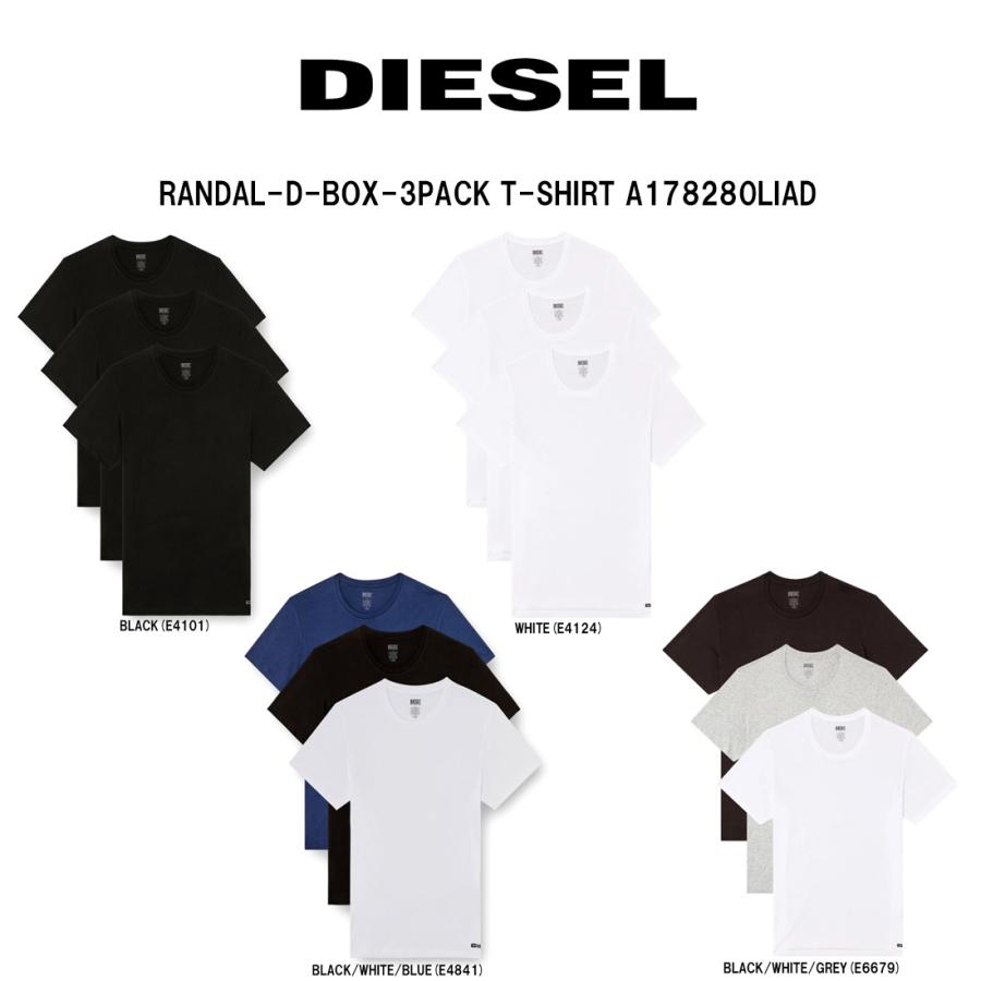 DIESEL（ディーゼル） Tシャツ クルーネック 3枚セット 無地 コットン