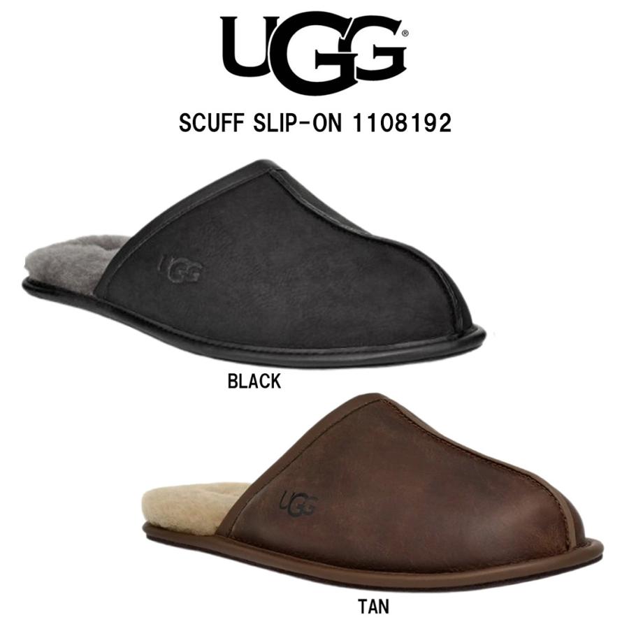 【室内着用のみ】UGGアグ メンズ クラッシック サンダル シープスキン 黒色 UGG Australia（アグオーストラリア） UGG(アグ)メンズ スカッフ