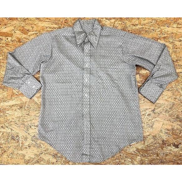 ブランド不明 サイズ16 32 メンズ インポート古着 シャツ 全面オリエンタル柄 胸ポケット 長袖 グレー グリーン系 灰色 緑系 2sl Undo Rowa ヤフー店 通販 Yahoo ショッピング