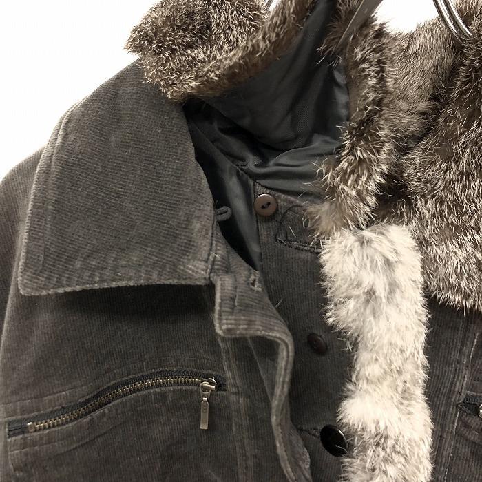 シャバリエ CHAVARIE 細畝 コーデュロイ ジャケット ラビットファーの