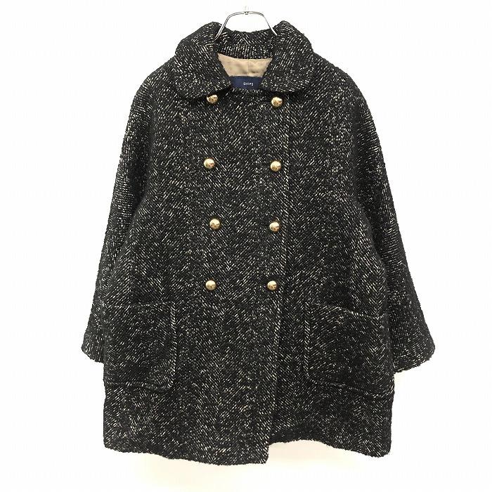 ブラック ステンカラーコート 前ボタン留め SHIPS シップス - レディース ステンカラー コート ボタン留め