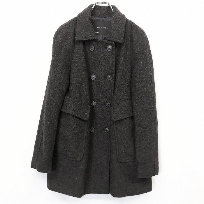 ZARA（ザラ） ZARA BASIC 起毛 ステンカラー コート ダブル ボタン留め