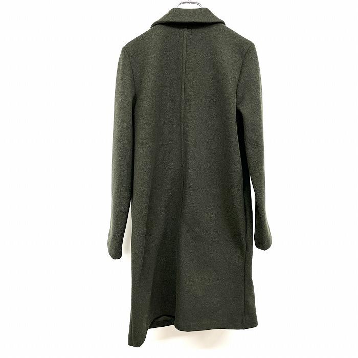 ザラ ZARA ガウンコート チェスターコート 長袖 無地 裏地無し 微起毛 アウター ポリエステル100% S メランジ グリーン 緑 レディース | ZARA | 01
