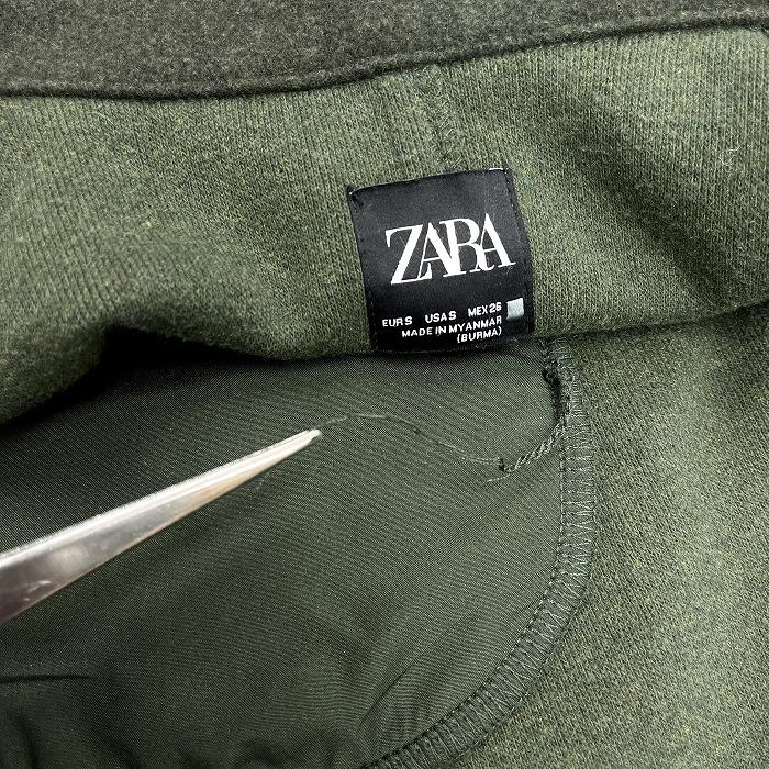 ザラ ZARA ガウンコート チェスターコート 長袖 無地 裏地無し 微起毛 アウター ポリエステル100% S メランジ グリーン 緑 レディース | ZARA | 02