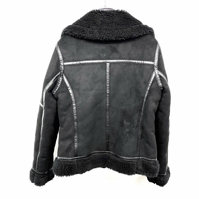 ZARA ザラ フェイクムートン ライダースジャケット 長袖 無地 裏 ZARA ザラ フェイクムートン ライダースジャケット 長袖 無地 裏