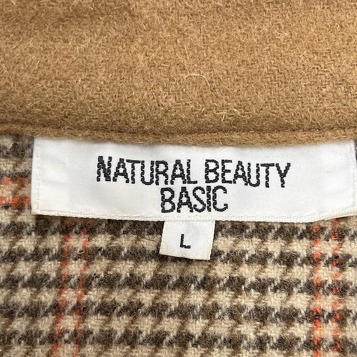 NATURAL BEAUTY BASIC ケープコート ポンチョ メルトン ボタン留め 袖無し ウール×ナイロン×ポリ L ブラウン 茶色 レディース｜undo-rowa｜04