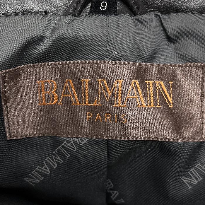 BALMAIN バルマン 中綿 レザーコート フード脱着可 ハイネック BALMAIN バルマン 中綿 レザーコート フード脱着可 ハイネック