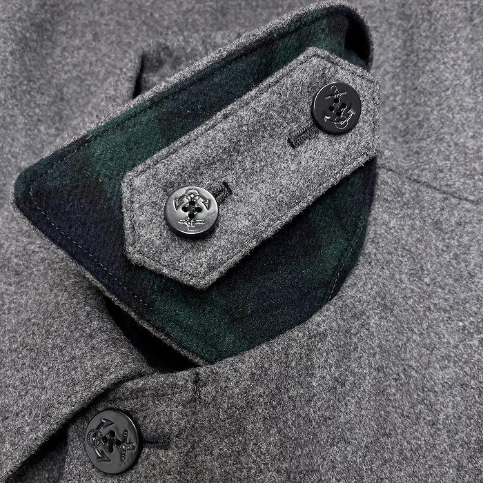 Kent IN TRADITION メルトン ステンカラーコート ボタン×ジップ留め 襟
