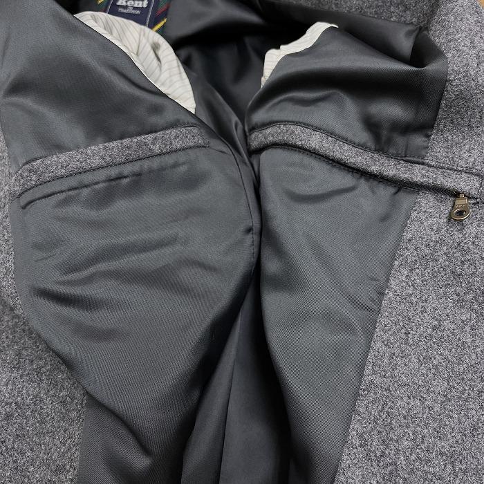 Kent IN TRADITION メルトン ステンカラーコート ボタン×ジップ留め 襟