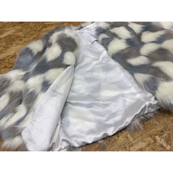 セシルマクビー　ファーコート ショート丈 CECIL McBEE セシルマクビー Mサイズ レディース ラグラン 裏地