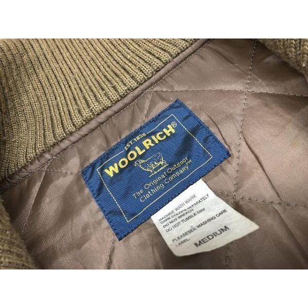 WOOLRICH ウールリッチ Mサイズ メンズ ブルゾン ドンキーカラー 2ポケ 中綿入り キルティング裏地 長袖 ベージュ×ブラウン｜undo-rowa｜02