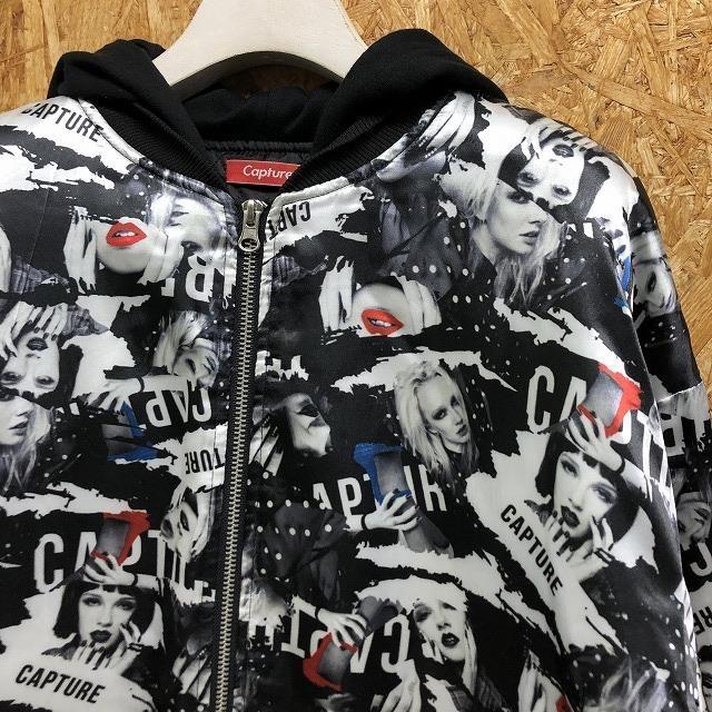 キャプチャー Capture ブルゾン 中綿入り フードジャケット 全面フォトプリント ジップ 長袖 ポリ100% L ブラックなど レディース |  | 02