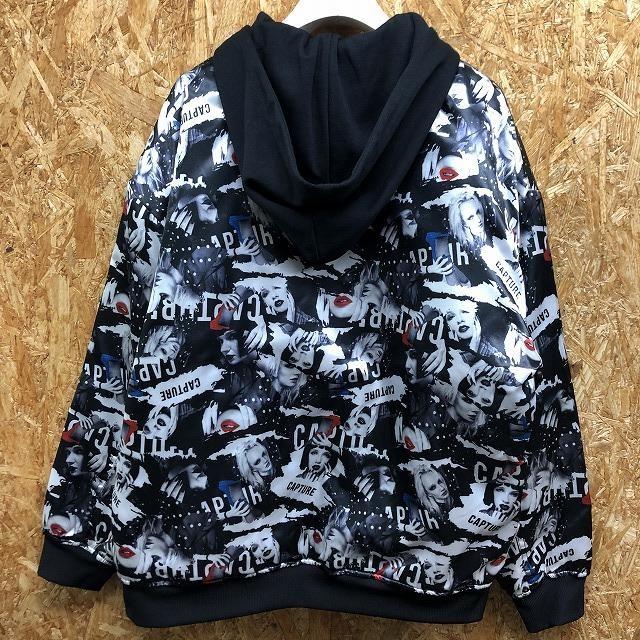 キャプチャー Capture ブルゾン 中綿入り フードジャケット 全面フォトプリント ジップ 長袖 ポリ100% L ブラックなど レディース |  | 07