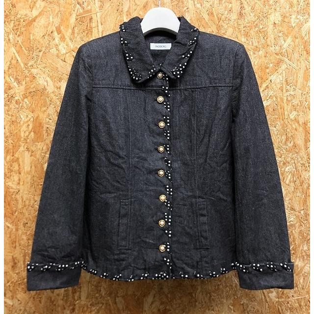 INGEBORG インゲボルグ デニムジャケット ドット柄リボンデザイン 肩  