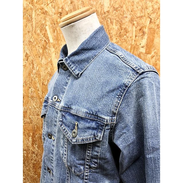 UNIQLO ユニクロ M メンズ デニムジャケット トラッカージャケット ストレッチ ボタン留め 無地 長袖 綿×ポリウレタン ブルー 青 | ユニクロ | 01