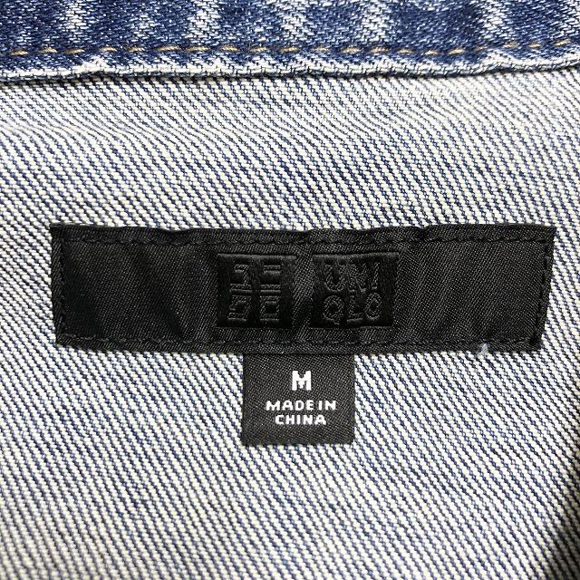 UNIQLO ユニクロ M メンズ デニムジャケット トラッカージャケット ストレッチ ボタン留め 無地 長袖 綿×ポリウレタン ブルー 青 | ユニクロ | 04