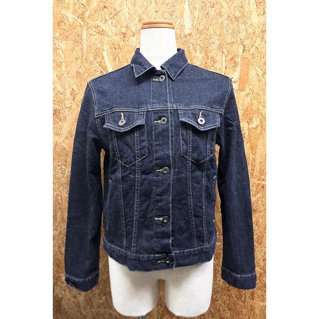 ユニクロ UNIQLO デニムジャケット トラッカージャケット ボタン留め ストレッチ 長袖 無地 綿×ポリウレタン L ネイビー 紺 レディース | ユニクロ