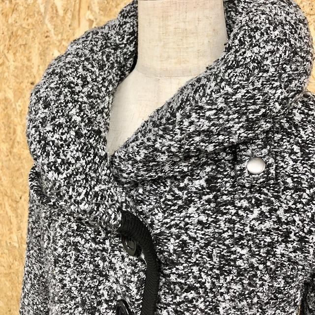 INGNI イング M レディース もこもこジャケット 裏地付き 襟に中綿入り 長袖 リブカフス ポリエステル100% メランジカラー(白×黒) | INGNI | 01