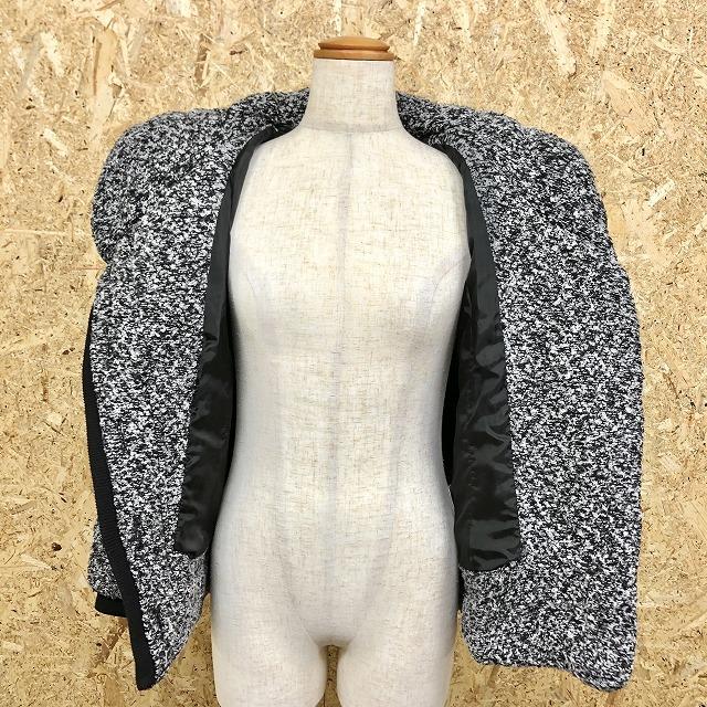 INGNI イング M レディース もこもこジャケット 裏地付き 襟に中綿入り 長袖 リブカフス ポリエステル100% メランジカラー(白×黒) | INGNI | 04