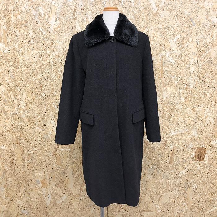 23区 ニジュウサンク レディース ステンカラーコート メルトン ボタン留め 長袖 ウール ナイロン キュプラ裏地 チャコールグレー Bl Undo Rowa ヤフー店 通販 Yahoo ショッピング