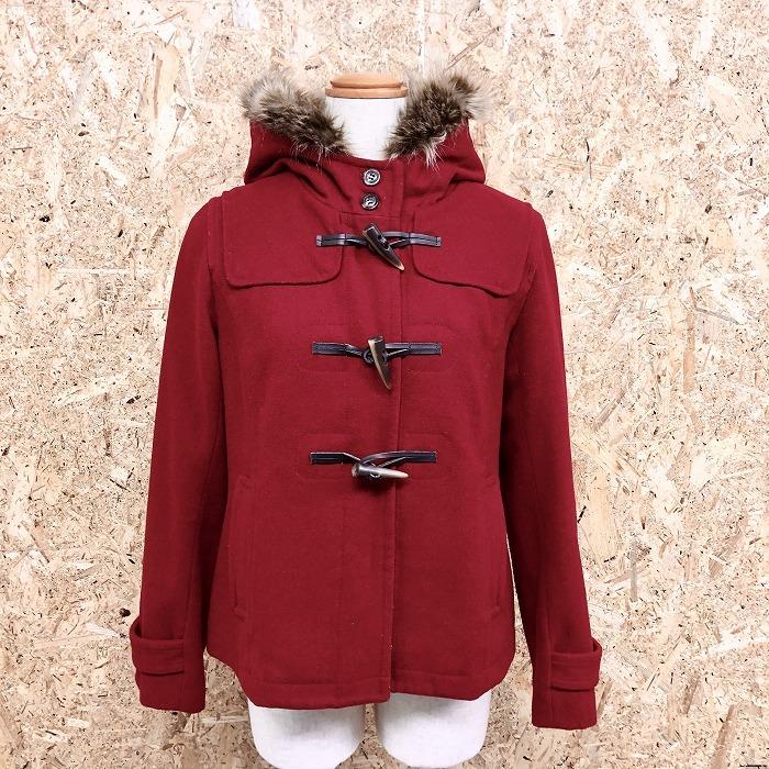 Earth Music Ecology M レディース ダッフルパーカー ショートコート ボタン留め チェック柄裏地 ファー脱着可 長袖 レッド 赤 Bl Undo Rowa ヤフー店 通販 Yahoo ショッピング