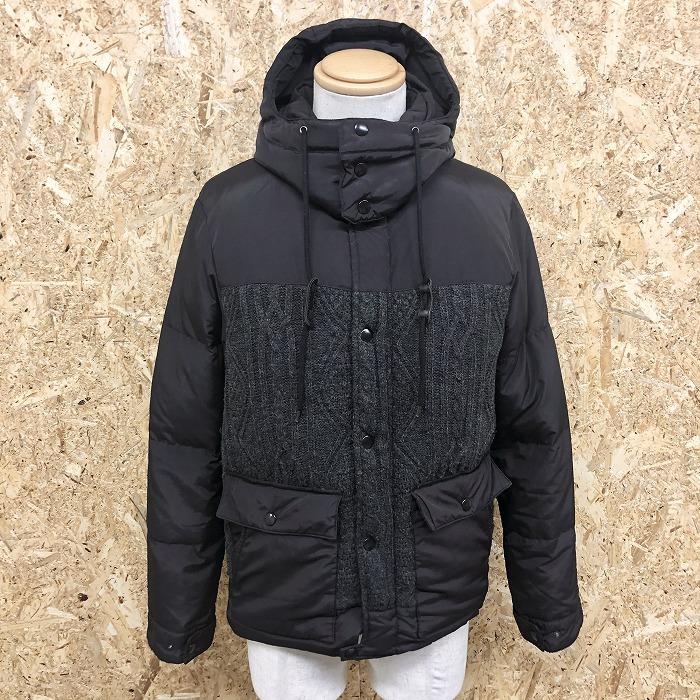 Azul By Moussy アズールバイマウジー S メンズ ダウンジャケット フード脱着可 ケーブル柄 長袖 ダウン70 フェザー30 黒系 グレー系 Bl Undo Rowa ヤフー店 通販 Yahoo ショッピング