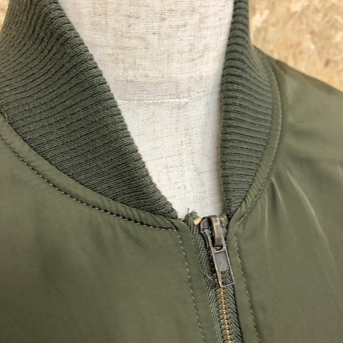 INGNI イング M レディース 若干薄手の中綿入り MA-1 ブルゾン ジャケット 無地 長袖 ポリ100% ミリタリーグリーン・カーキ系 緑系 | INGNI | 01