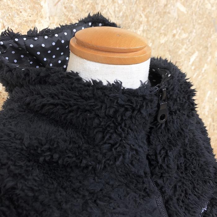 オーシャンパシフィック OCEAN PACIFIC ボアパーカー ドット柄 ハイネックフード ボア裏地 長袖 ポリ100% L ブラック×ホワイト レディース | Ocean Pacific | 02