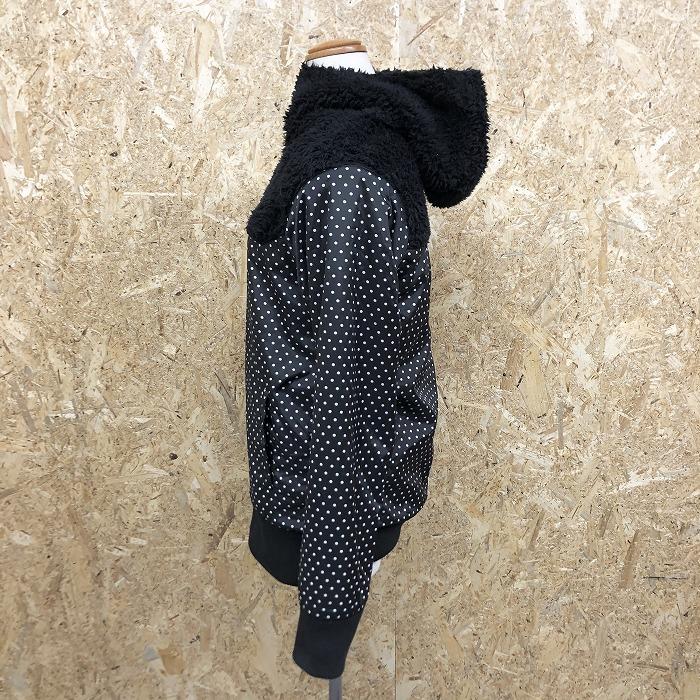 オーシャンパシフィック OCEAN PACIFIC ボアパーカー ドット柄 ハイネックフード ボア裏地 長袖 ポリ100% L ブラック×ホワイト レディース | Ocean Pacific | 03