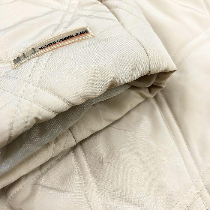 MICHIKO LONDON JEANS ミチコロンドン ジーンズ M レディース 若干薄手の中綿 ジャケット ハーフコート 長袖 ポリ100% ライトベージュ系 | MICHIKO LONDON | 06