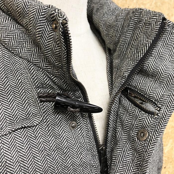 Tete Homme テットオム 6 メンズ 中綿ジャケット ヘリンボーンストライプ柄 ドットボタン ジップ留め ハイネック 長袖 ブラック ホワイト Bl Undo Rowa ヤフー店 通販 Yahoo ショッピング