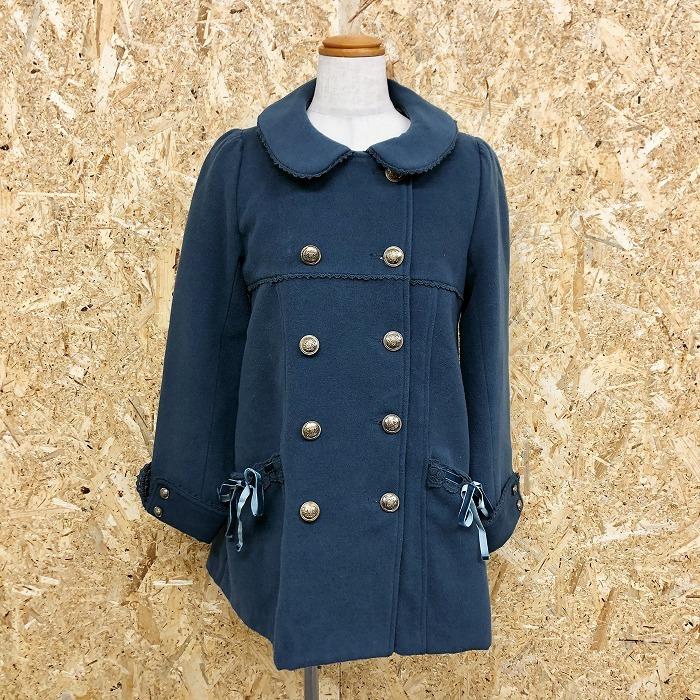 Axes Femme アクシーズファム M レディース コート 裏地付き ボタン留め ラウンドカラー 長袖 ポリ レーヨン 緑掛かったネイビー系 Bl Undo Rowa ヤフー店 通販 Yahoo ショッピング